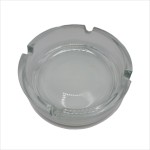 Scrumiera rotunda din sticla, Selena, 10.5 cm, culoare transparent